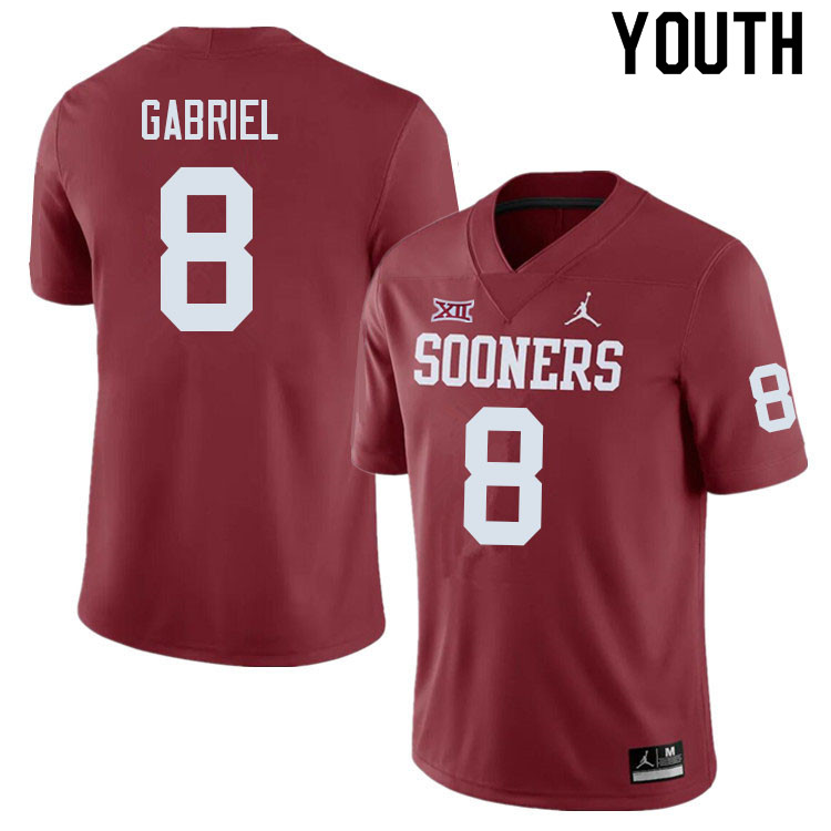 Youth #8 Dillon Gabriel Oklahoma Sooners College Football Jerseys Sale-Crimson